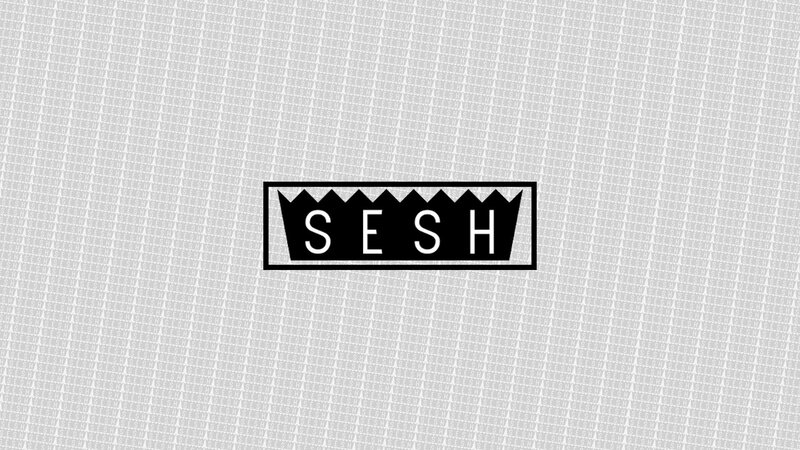 Text Logo on Patterned Background — Black