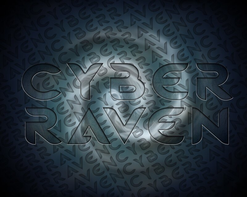 Text Logo on Patterned Background — Blue