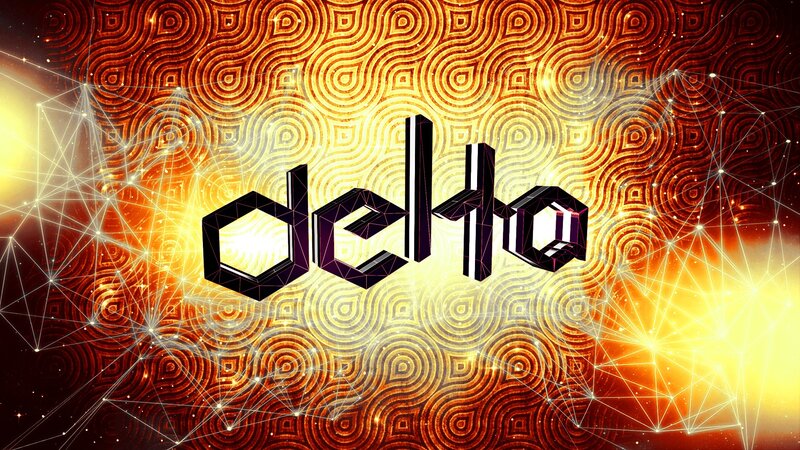 Text Logo on Patterned Background — Orange, Energetic