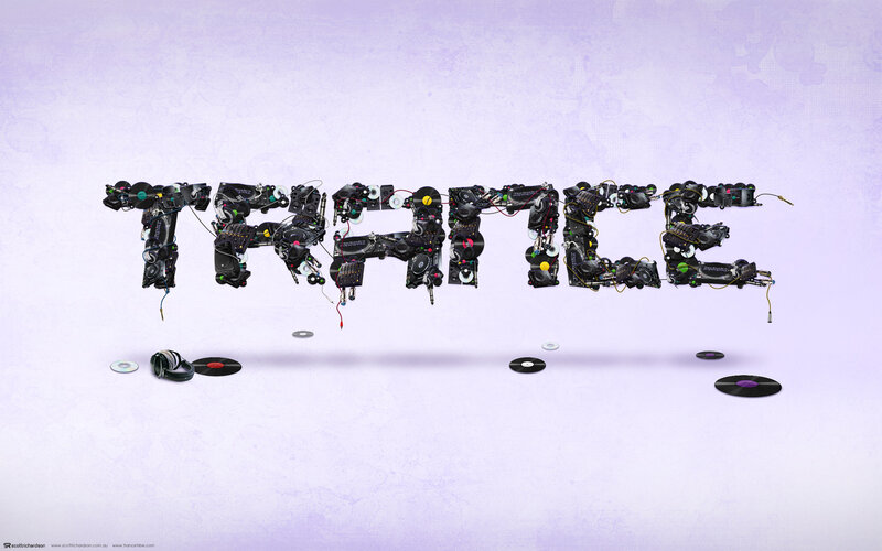 text made of music equipment