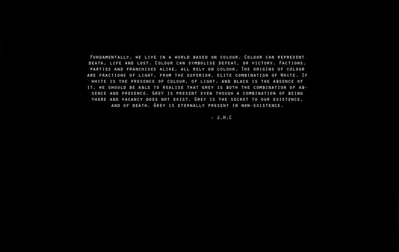 Text on a black background