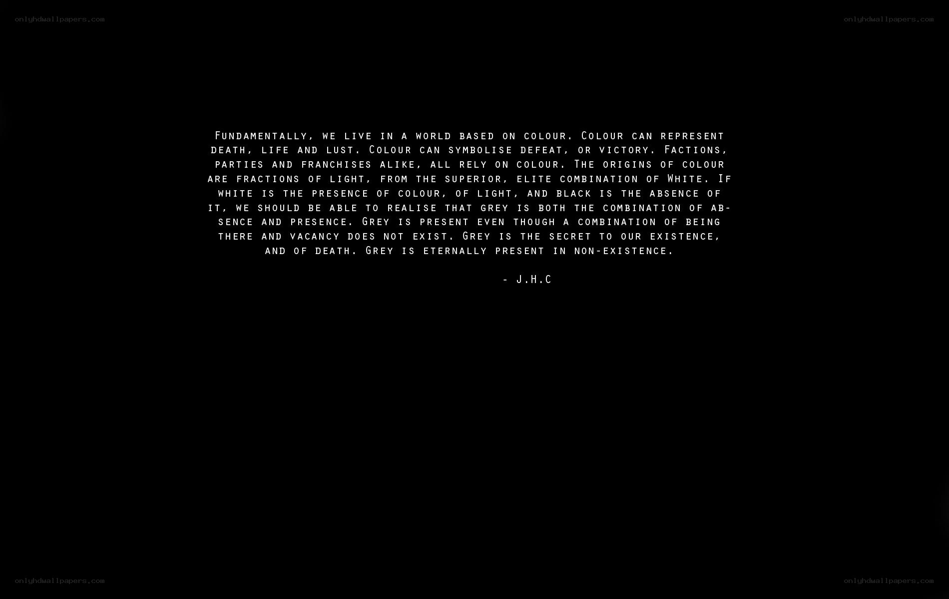 Text on a black background