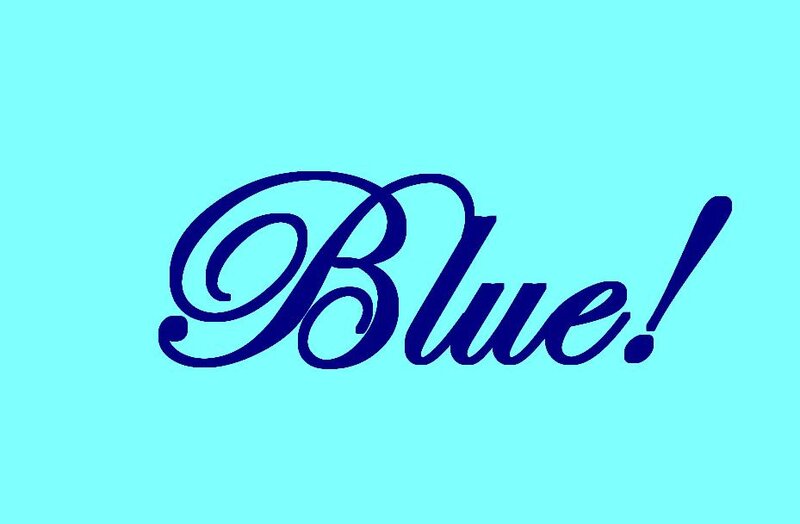 Text on a Blue Background — Cyan