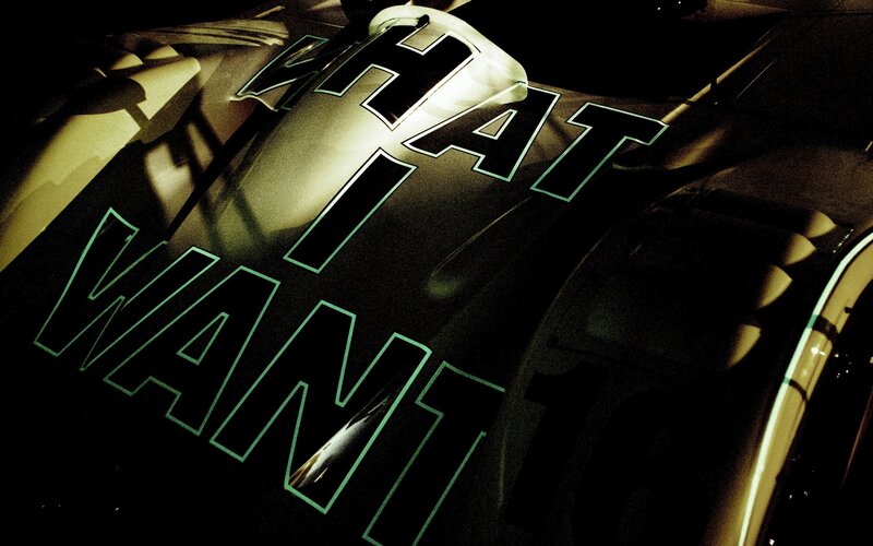 Text on a car hood