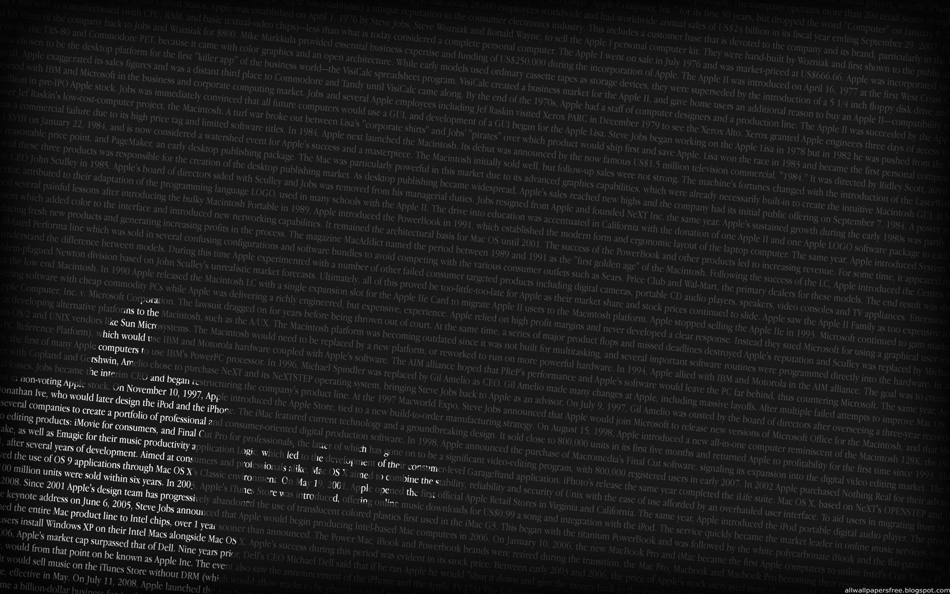 text on a computer screen
