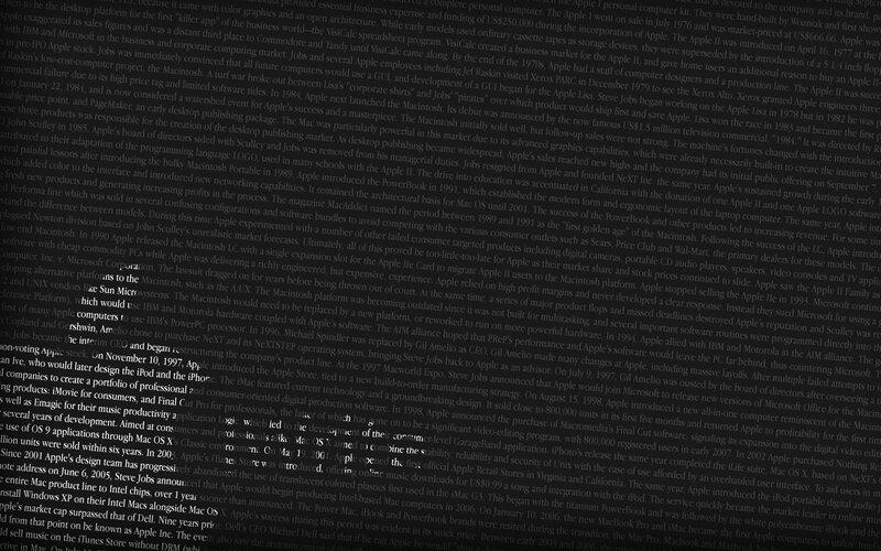 text on a screen