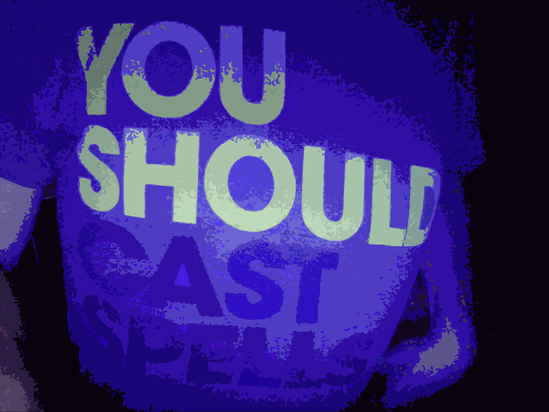text on a t-shirt