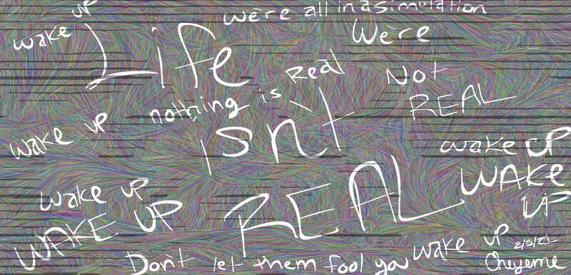 Text on a Textured Background — Green, Chaotic