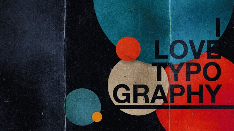Text on Abstract Background — Black, Bold, Circles