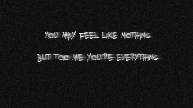 text on black background