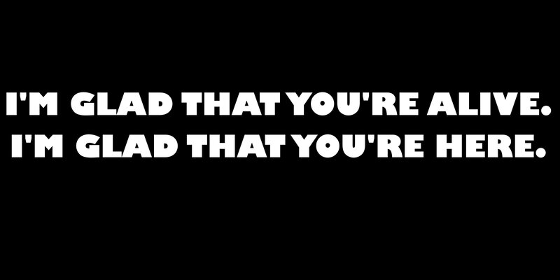 text on black background