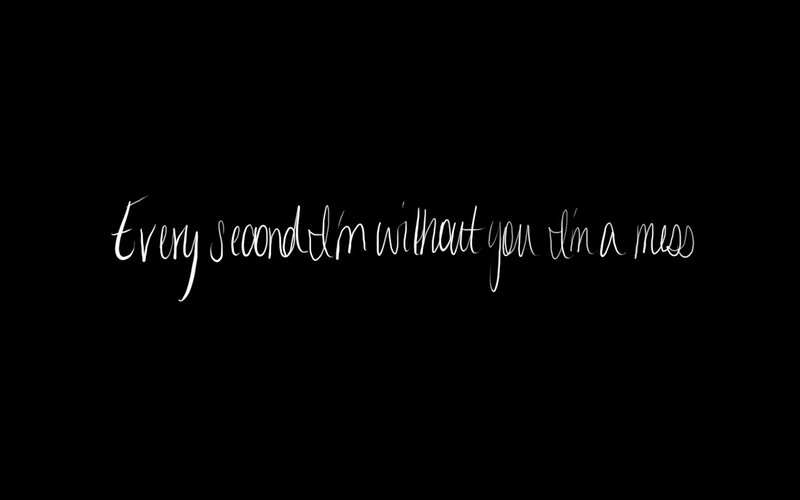 text on black background