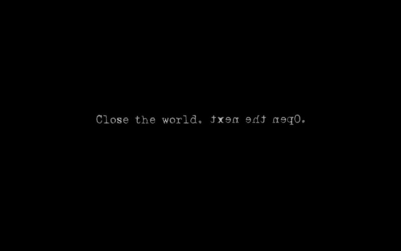 text on black background
