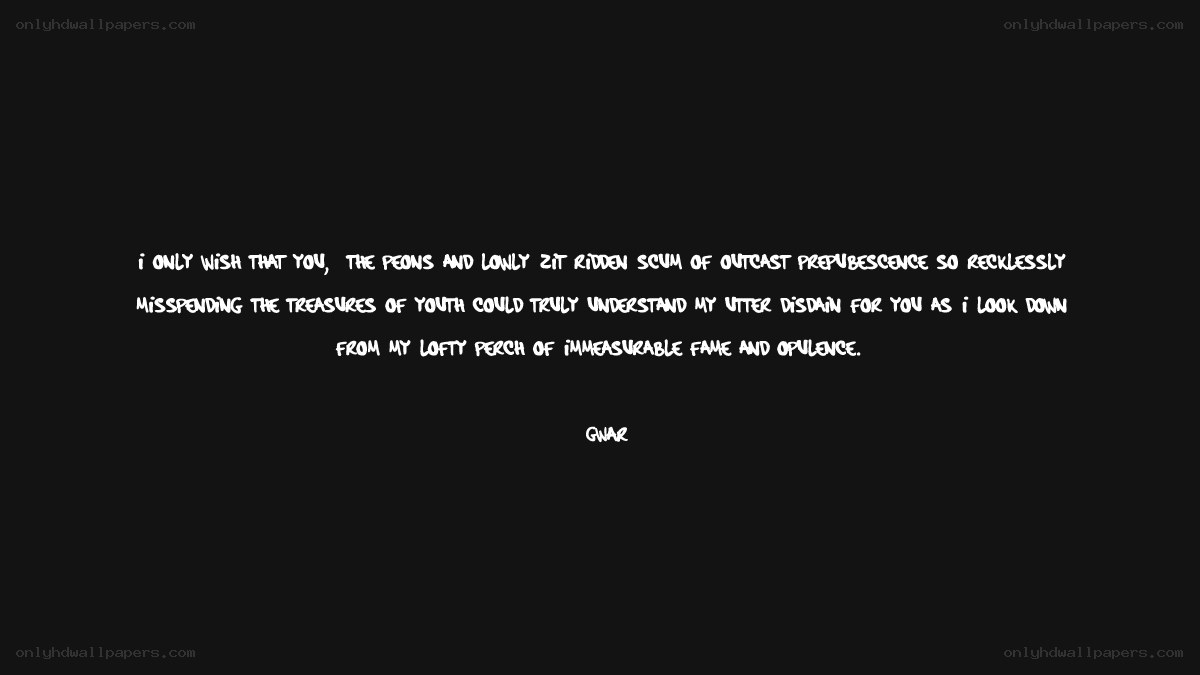 text on black background