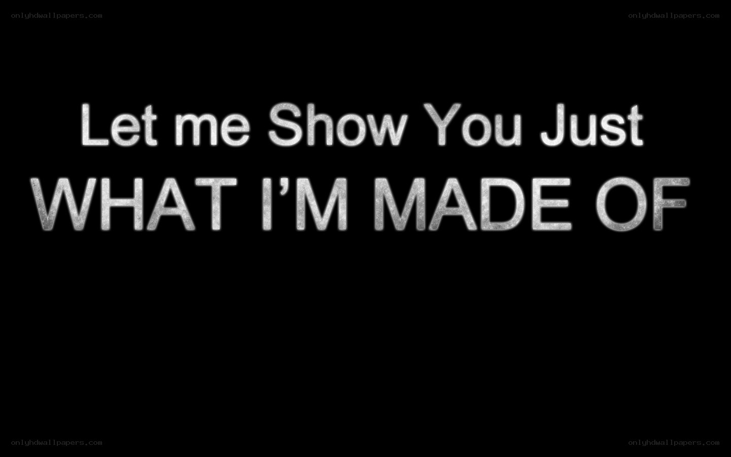 text on black background
