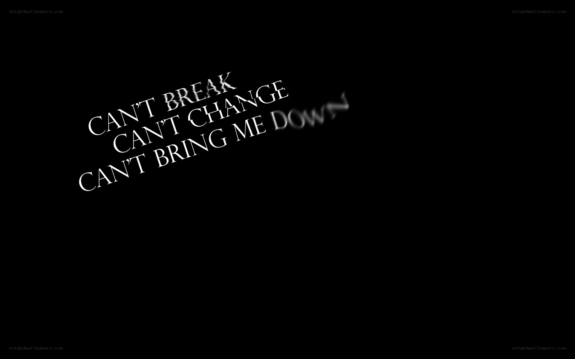 text on black background