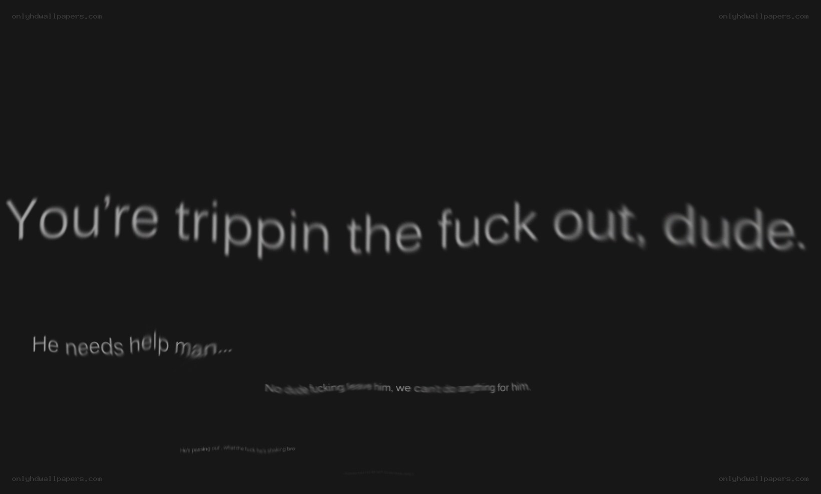 text on black background