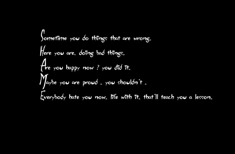 text on black background