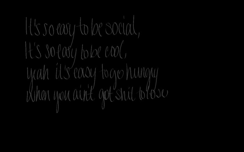 text on black background