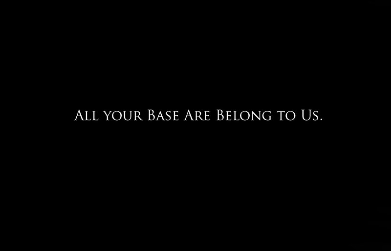 text on black background