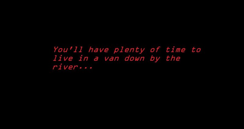 text on black background