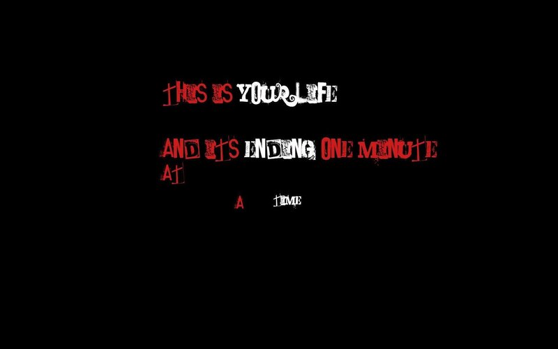 text on black background