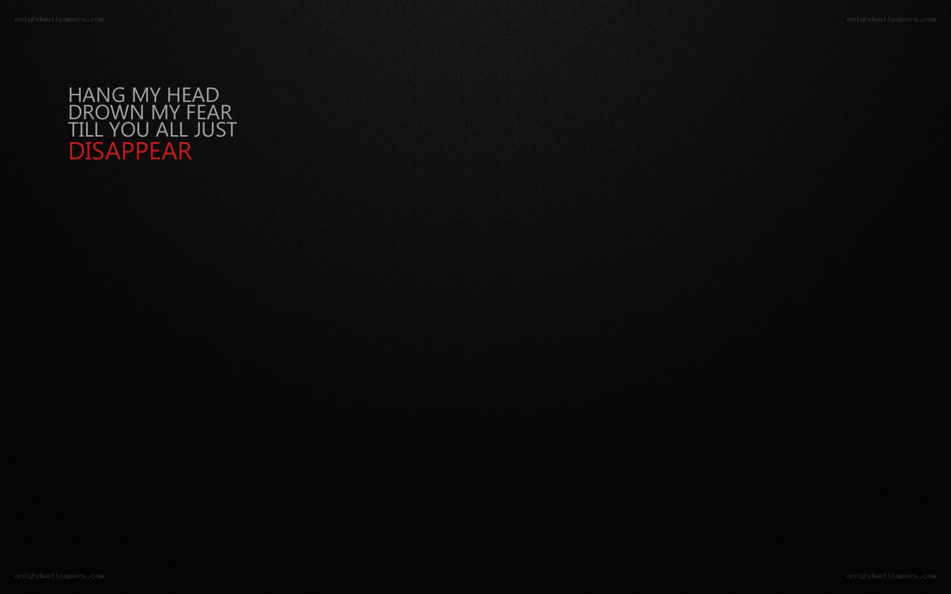 text on black background
