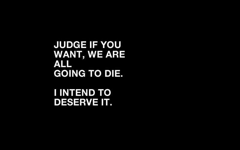 text on black background