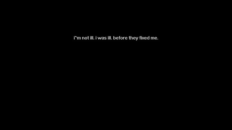 text on black background