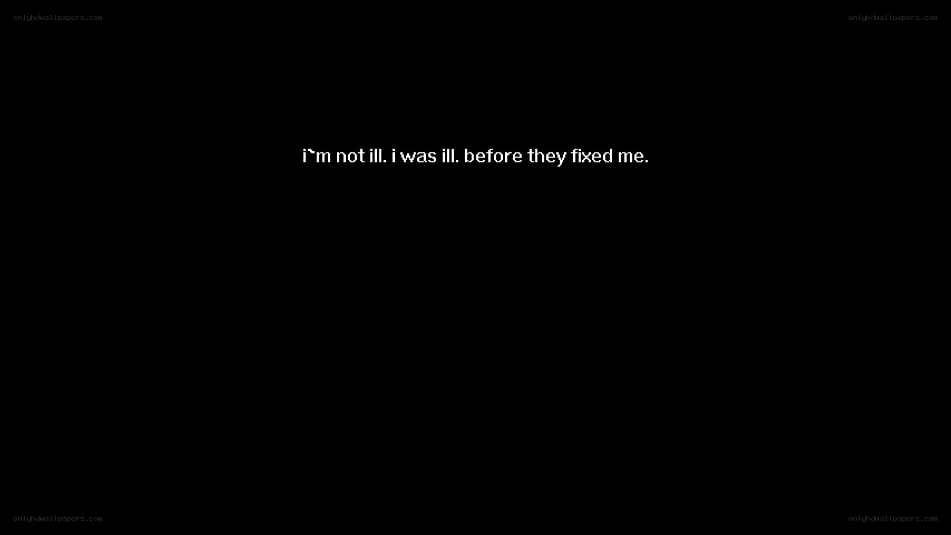 text on black background