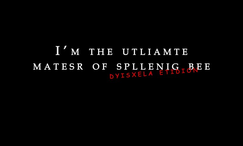 text on black background