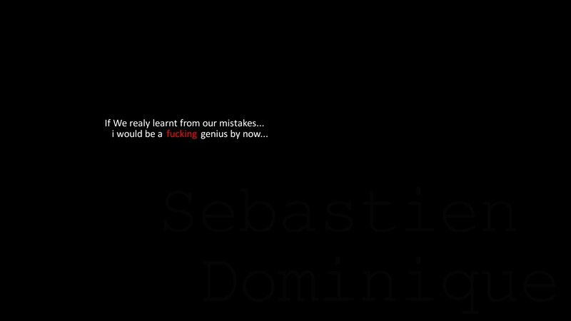 text on black background