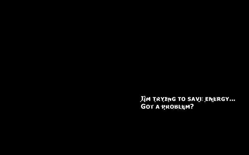 text on black background