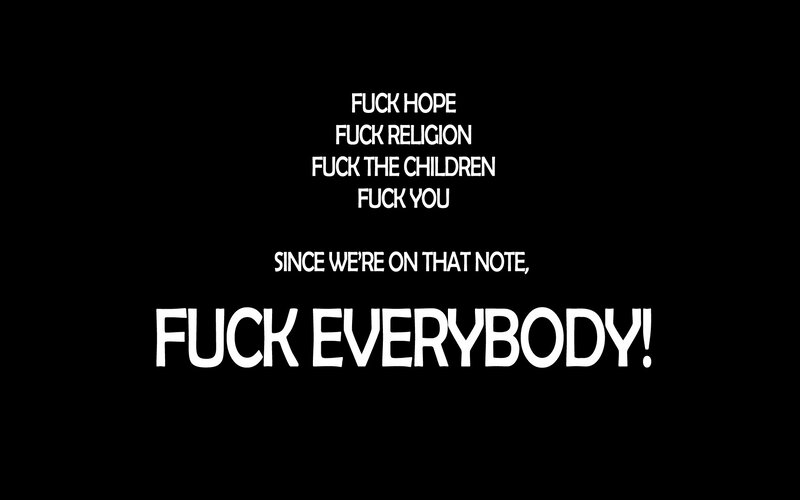 Text on Black Background — Aggressive, Minimalist, White Text