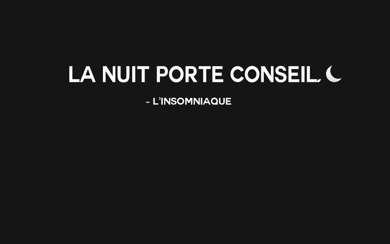 Text on Black Background — Calm, Night