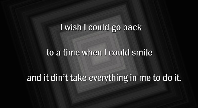Text on Black Background — Melancholic, Abstract