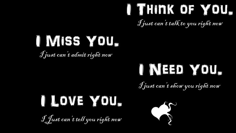 Text on Black Background — Melancholic, Minimalist, Heart Symbol