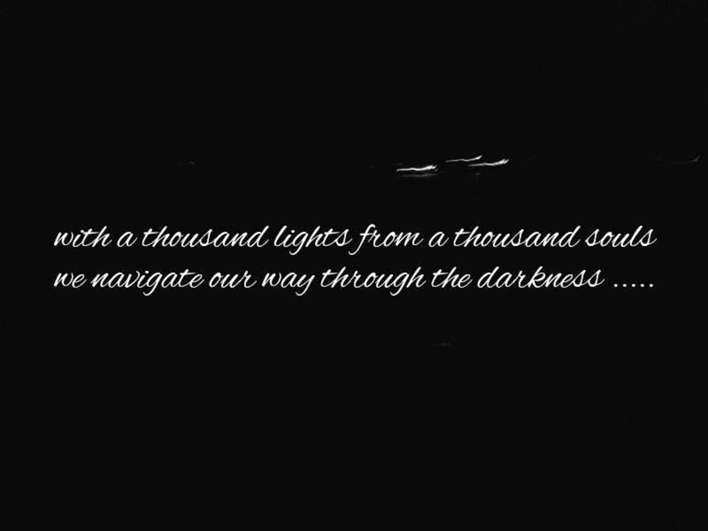 Text on Black Background — Reflective, Night