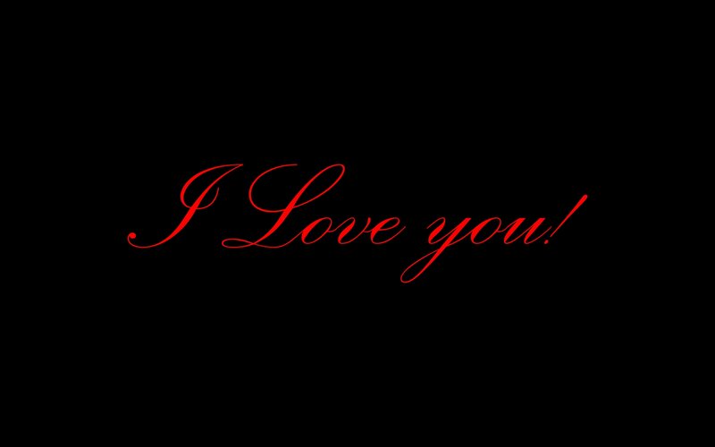 Text on Black Background — Romantic