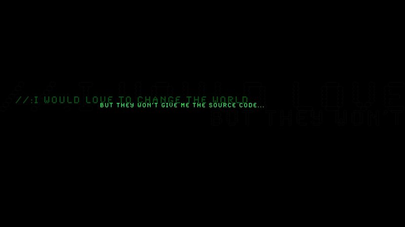 Text on Black Background — Serious, Digital Art, Code