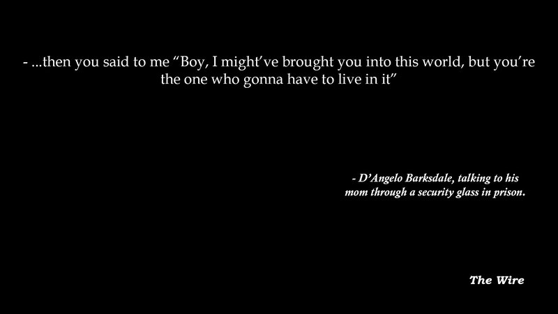 Text on Black Background — Serious, Minimalist, Quote, Source