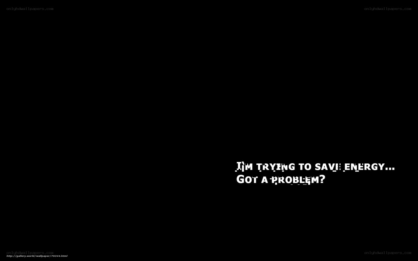 text on black background