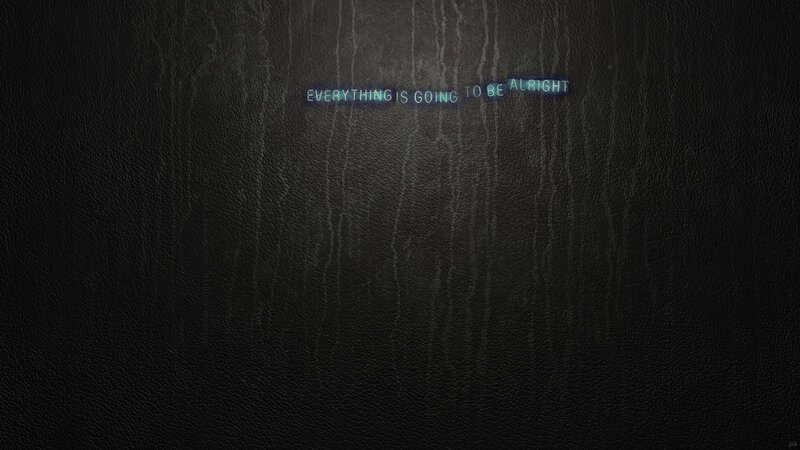text on black leather