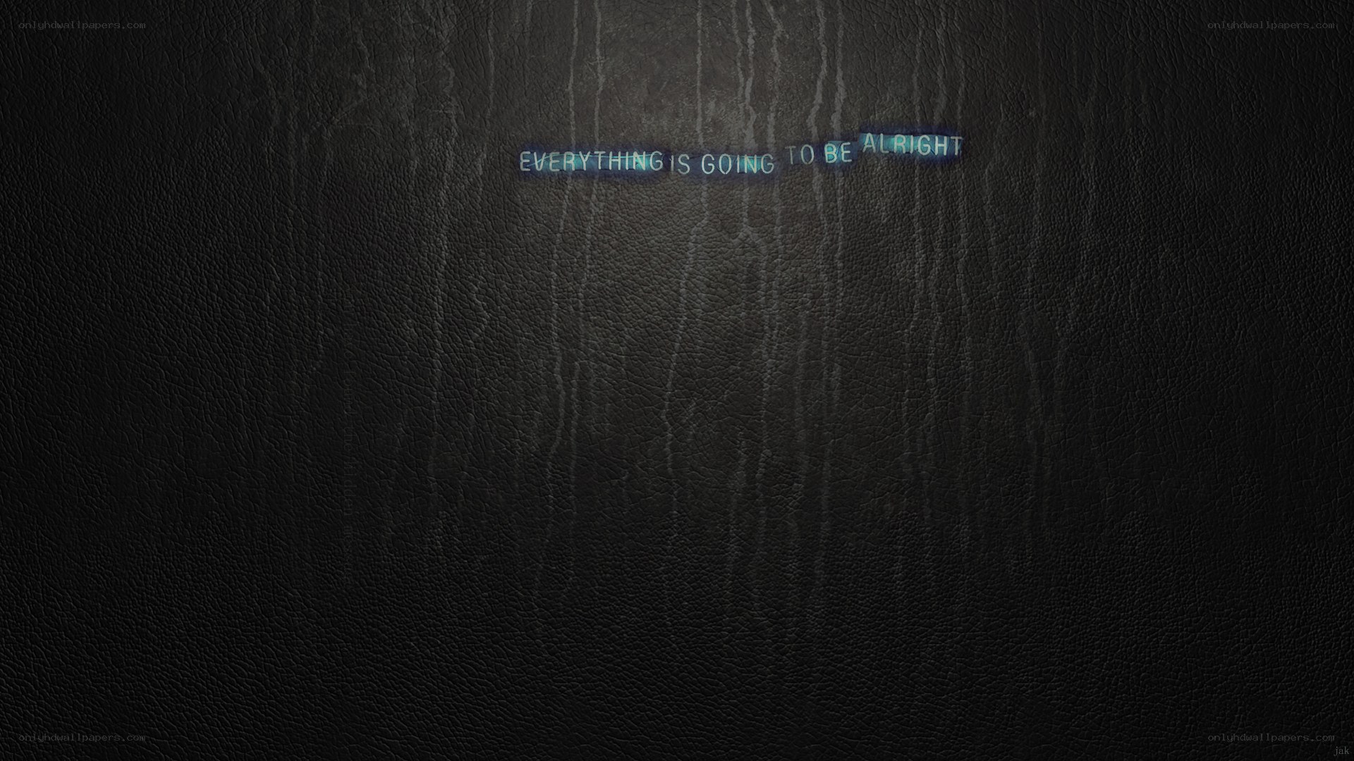 text on black leather