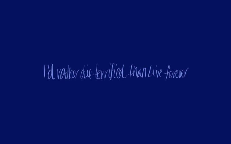 text on blue background