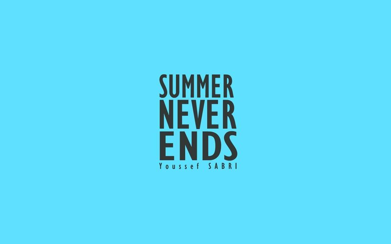 Text on Blue Background — Calm, Summer