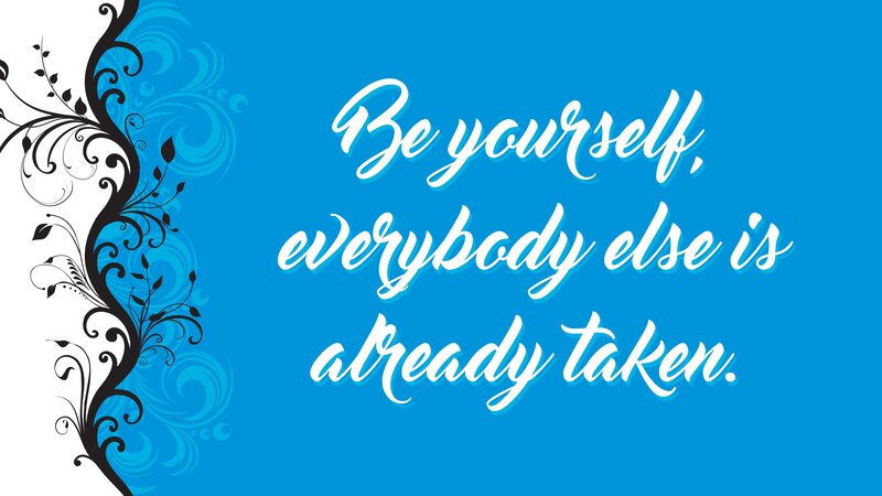 Text on Blue Background — Inspirational, Digital Art, Floral Design