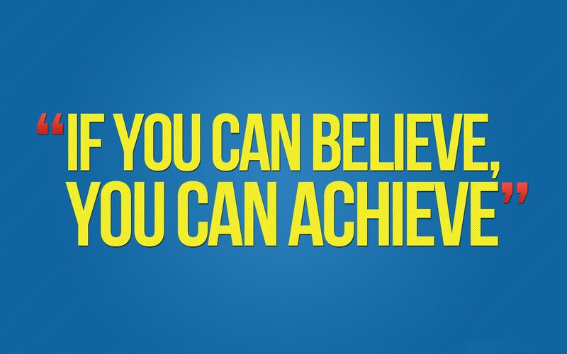 Text on Blue Background — Inspirational, Vector Art, Quotation Marks