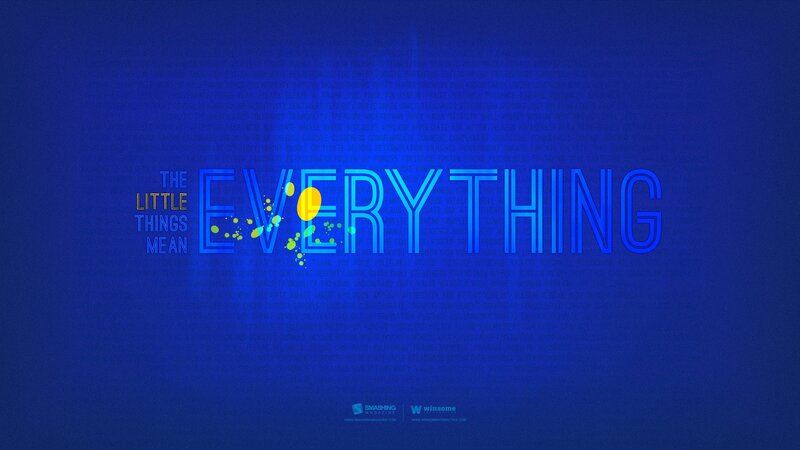 Text on Blue Background — Minimalist, Digital Art, Splatter