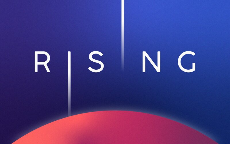 Text on Blue Background — Minimalist, Vector Art, Circle